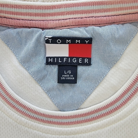 🟠4 for $25🟠 TOMMY HILFIGER COTTON CREW NECK PULLOVER SHIRT SIZE LARGE - Picture 6 of 9